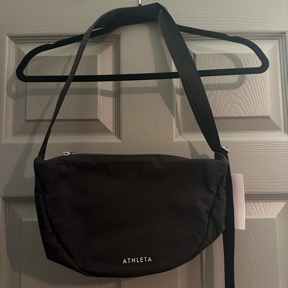 Athleta Sleek Black Crossbody Bag